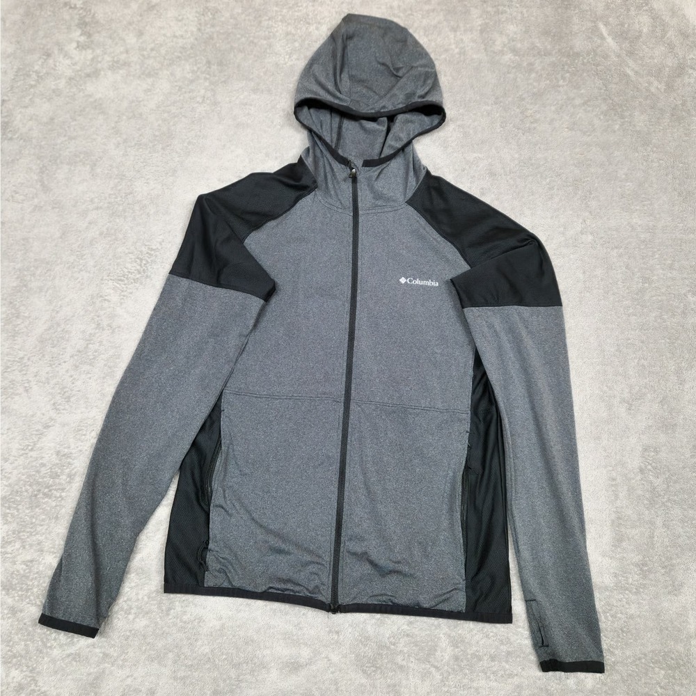 Columbia Womens‎ Full Zip Hoodie Omni Wick Shade Black Gray Size S
